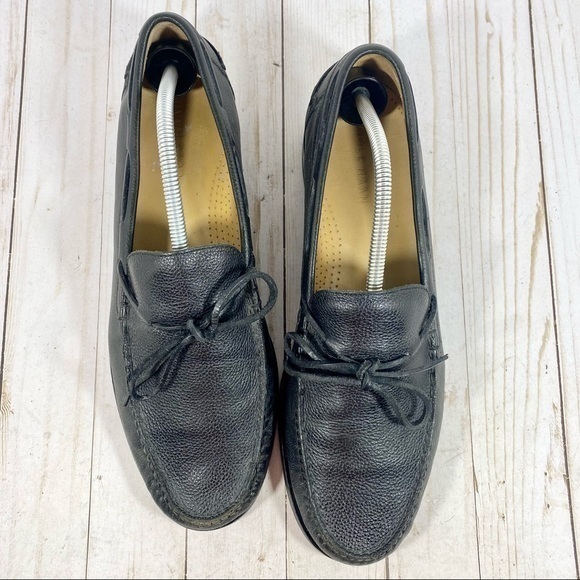 Cole Haan Black Pebbled Leather Moc Toe Loafer 11 - Picture 3 of 13